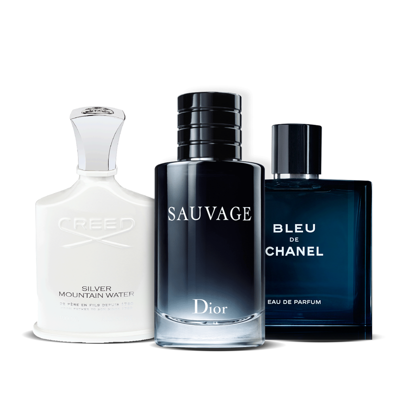 Combo 3 Perfumes - Creed Silver + Sauvage Dior + Bleu de Chanel 100ML