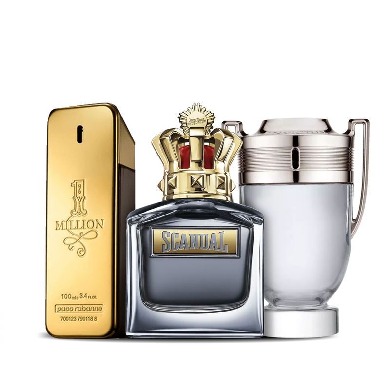 Combo 3 Perfumes - Invictus + Scandal Men + One Million 100ML