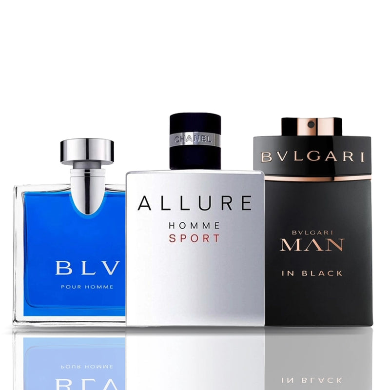 Combo 3 Perfumes - BLV + Allure Homme Sport + Bulgari Man in Black 100ML