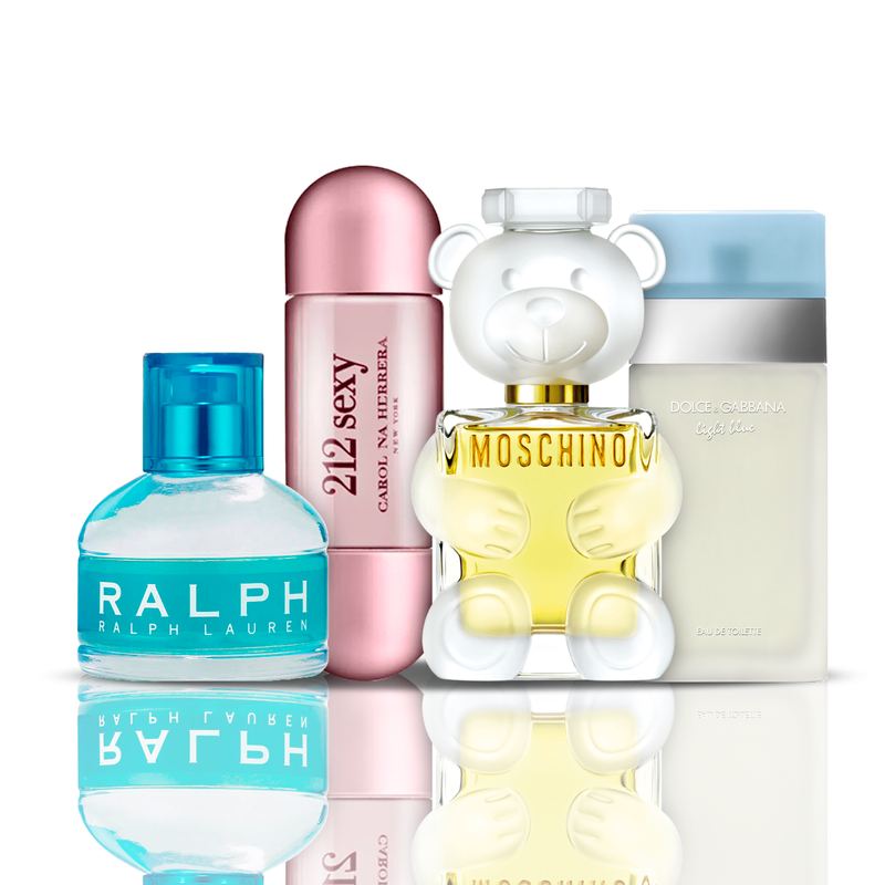 Combo 4 Perfumes - 212 Sexy + Light Blue + Moschino Toy 2 + Ralph Lauren 100ML