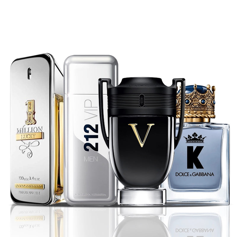 Combo 4 Perfumes - 1 Million Lucky + 212 VIP Men + Invictus Victory + Dolce & Gabbana K 100ML